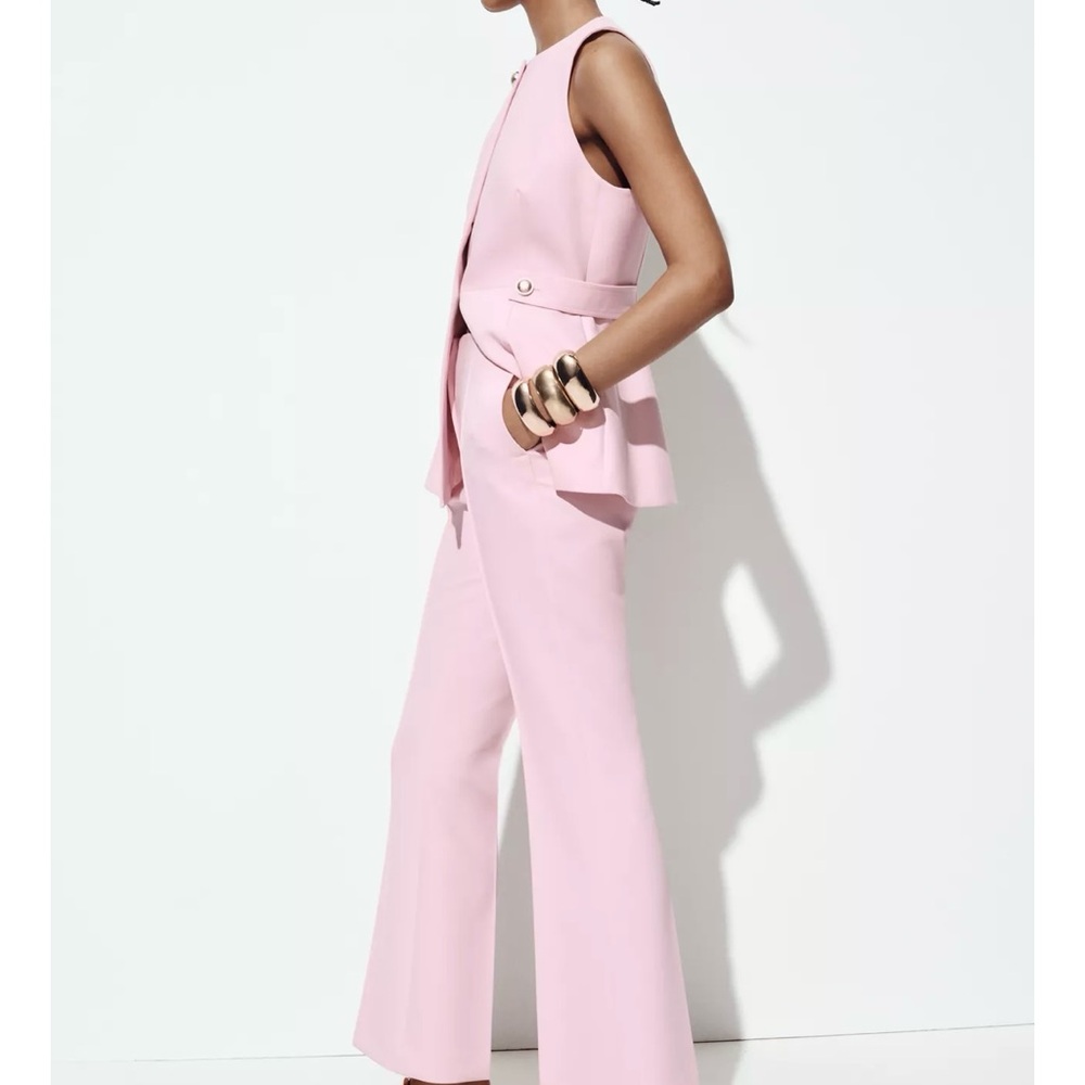 Zara Light Pink Wide Leg Jumpsuit